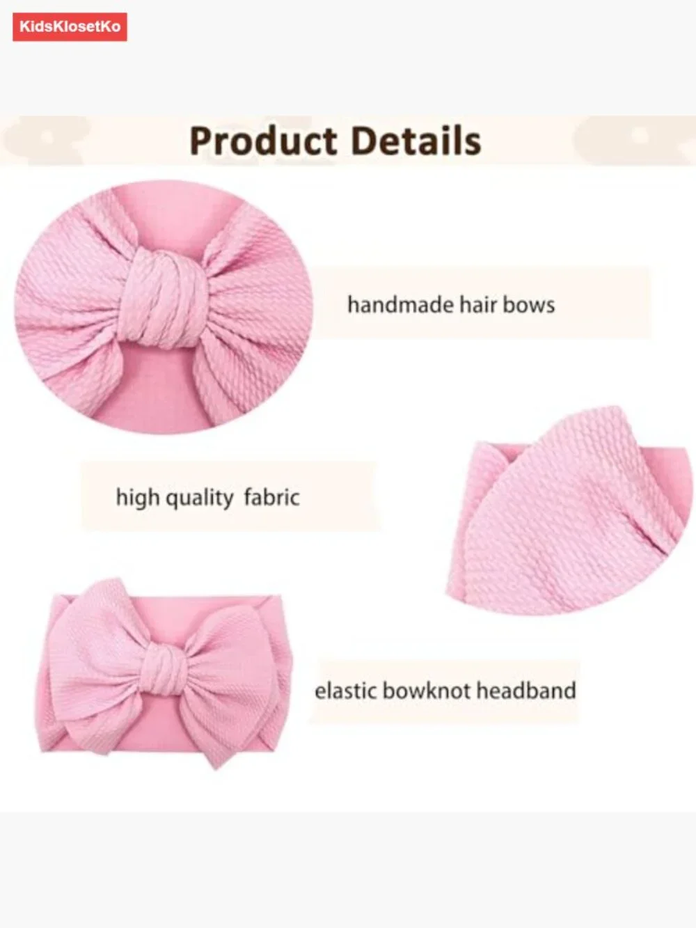 3 Pack Large Bow Elastic Headbands for Baby Girls Photo Prop Party Daily Wear